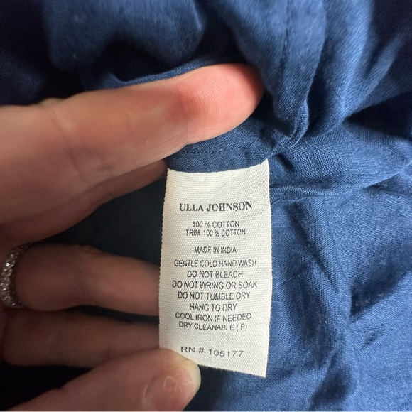 Ulla Johnson Jules Polka Dot Handkerchief Dress blue/white 2 - Picture 10 of 12